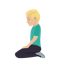 Man Kneeling- Medium-Light Skin Tone emoji on Emojione